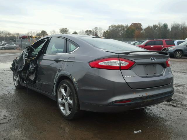 1FA6P0H74E5374036 - 2014 FORD FUSION SE GRAY photo 3