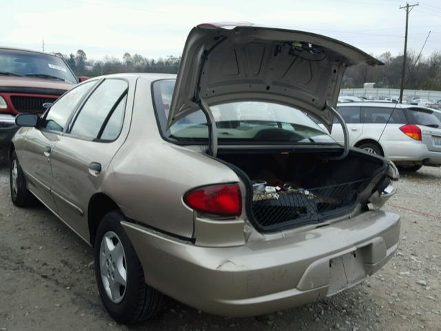 1G1JC524827315186 - 2002 CHEVROLET CAVALIER B BEIGE photo 3