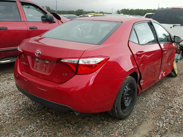 5YFBURHE3GP387564 - 2016 TOYOTA COROLLA L RED photo 4