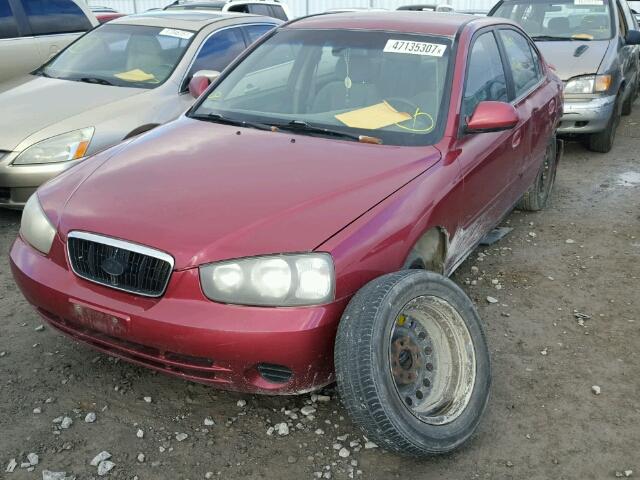 KMHDN45D73U591250 - 2003 HYUNDAI ELANTRA GL RED photo 2