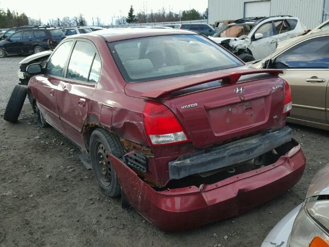 KMHDN45D73U591250 - 2003 HYUNDAI ELANTRA GL RED photo 3