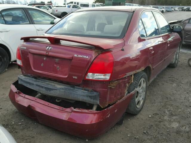 KMHDN45D73U591250 - 2003 HYUNDAI ELANTRA GL RED photo 4