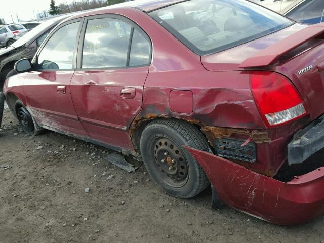 KMHDN45D73U591250 - 2003 HYUNDAI ELANTRA GL RED photo 9