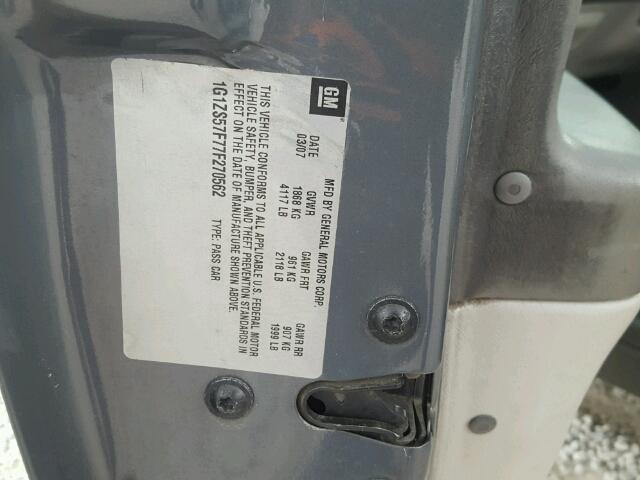 1G1ZS57F77F270562 - 2007 CHEVROLET MALIBU LS ნაცრისფერი ფოტო 10