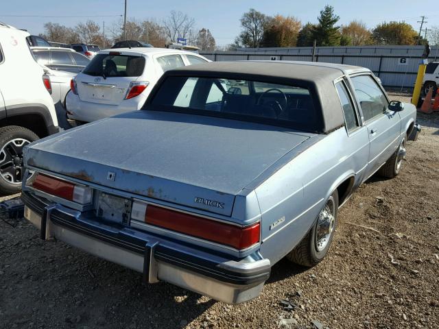 1G4BN37Y3FH827469 - 1985 BUICK LESABRE CU BLUE photo 4