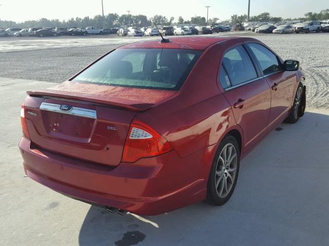 3FAHP0JA0BR146722 - 2011 FORD FUSION SEL RED photo 4