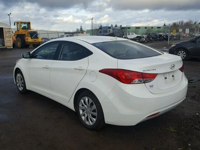 5NPDH4AE6DH380272 - 2013 HYUNDAI ELANTRA GL WHITE photo 3