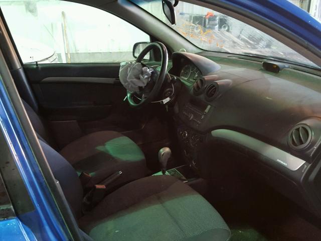 KL1TD5DE0AB119524 - 2010 CHEVROLET AVEO LS BLUE photo 5
