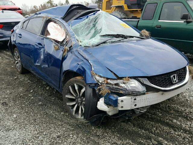 2HGFB2F96EH504871 - 2014 HONDA CIVIC EXL BLUE photo 1