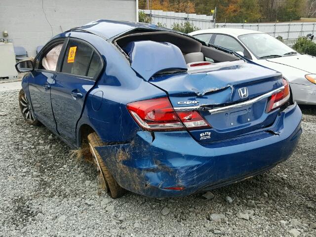 2HGFB2F96EH504871 - 2014 HONDA CIVIC EXL 蓝色 照片 3