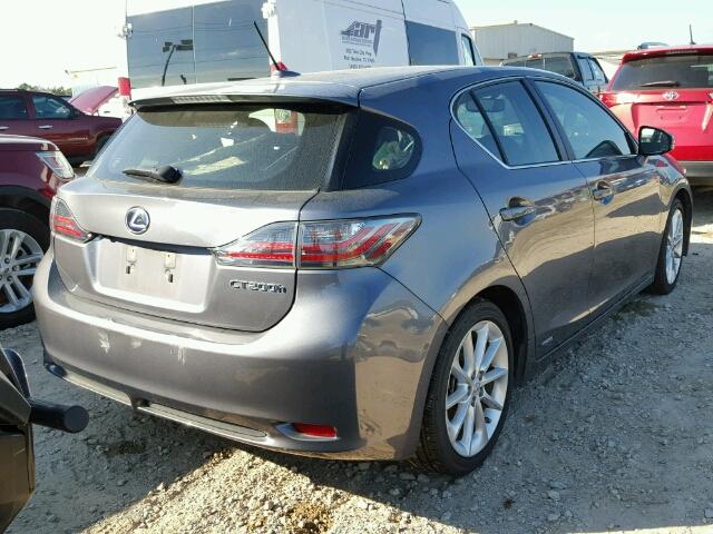 JTHKD5BH2D2135745 - 2013 LEXUS CT 200 GRAY photo 4