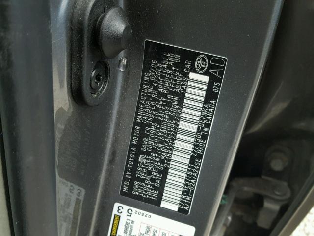 2T1BR32E77C727287 - 2007 TOYOTA COROLLA GRAY photo 10