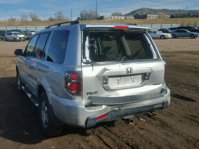 2HKYF184X6H508339 - 2006 HONDA PILOT EX SILVER photo 3