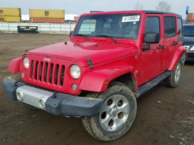 1C4BJWEG2FL649451 - 2015 JEEP WRANGLER U RED photo 2