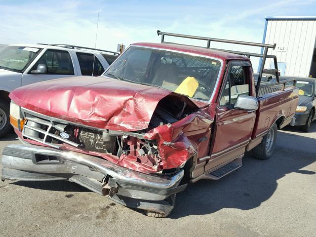 1FTDF15Y8SNB67345 - 1995 FORD F150 MAROON photo 2