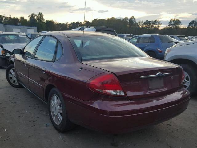 1FAFP56U85A150989 - 2005 FORD TAURUS SEL BURGUNDY photo 3