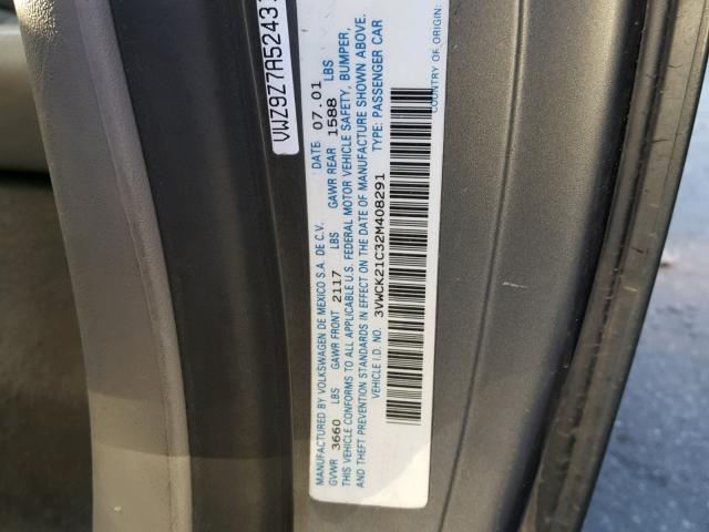 3VWCK21C32M408291 - 2002 VOLKSWAGEN NEW BEETLE Gümüş foto 10