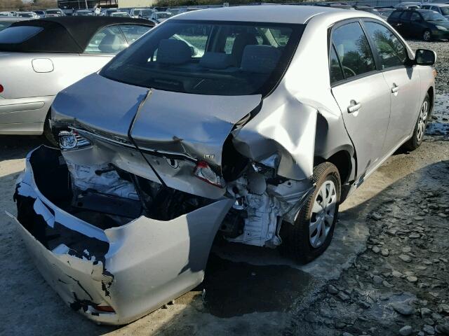 2T1BU4EEXBC740656 - 2011 TOYOTA COROLLA BA SILVER photo 4