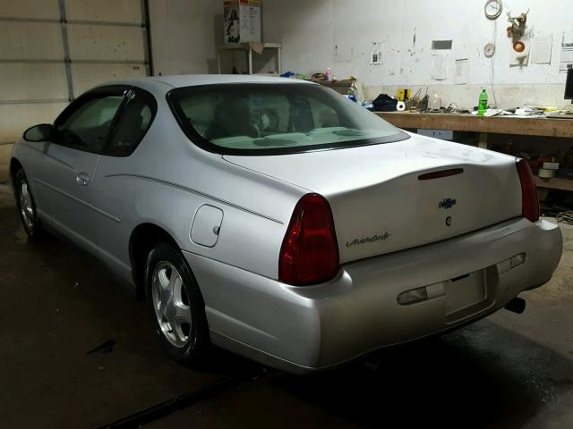 2G1WW12E729385890 - 2002 CHEVROLET MONTE CARL ვერცხლისფერი ფოტო 3