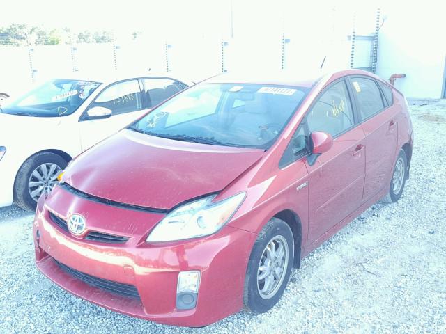 JTDKN3DU3B1421183 - 2011 TOYOTA PRIUS RED photo 2