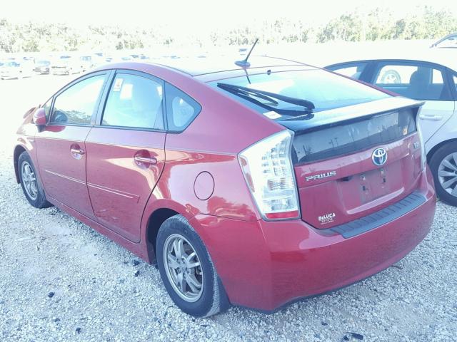 JTDKN3DU3B1421183 - 2011 TOYOTA PRIUS RED photo 3