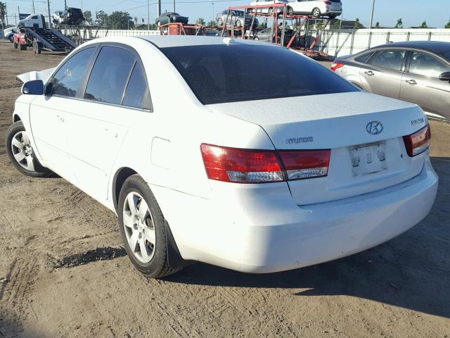 5NPET46C47H275874 - 2007 HYUNDAI SONATA GLS WHITE photo 3