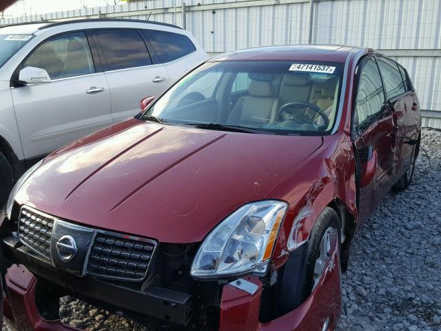 1N4BA41E54C882042 - 2004 NISSAN MAXIMA SE RED photo 2