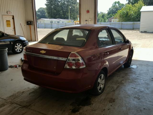 KL1TD56698B010561 - 2008 CHEVROLET AVEO BASE Қызыл фото 4