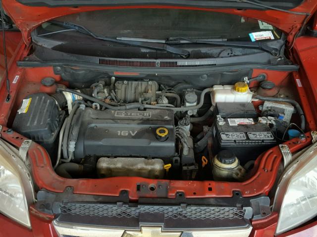 KL1TD56698B010561 - 2008 CHEVROLET AVEO BASE Қызыл фото 7