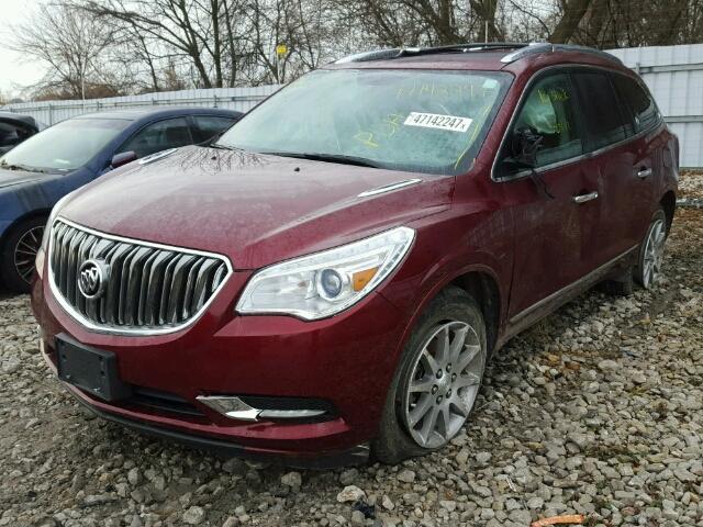 5GAKVBKD6FJ369231 - 2015 BUICK ENCLAVE RED photo 2