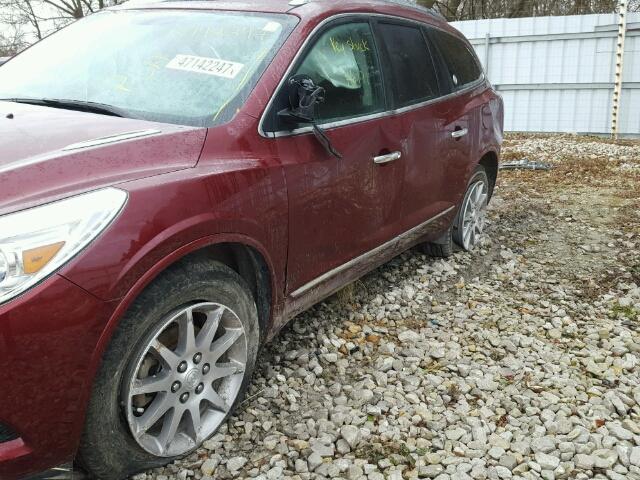 5GAKVBKD6FJ369231 - 2015 BUICK ENCLAVE RED photo 9