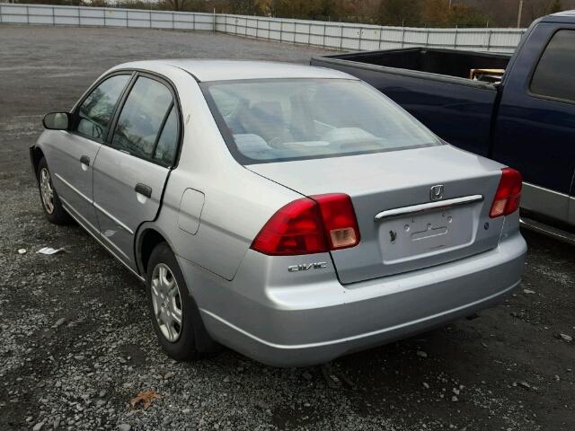 2HGES16521H620047 - 2001 HONDA CIVIC LX GRAY photo 3