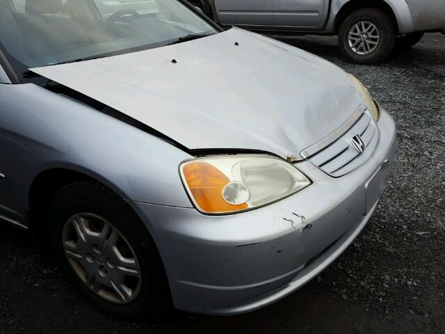 2HGES16521H620047 - 2001 HONDA CIVIC LX GRAY photo 9