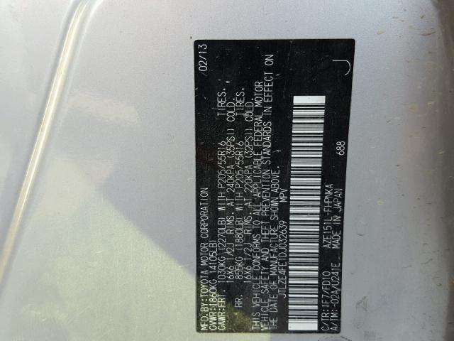 JTLZE4FE1DJ032639 - 2013 TOYOTA SCION XB SILVER photo 10