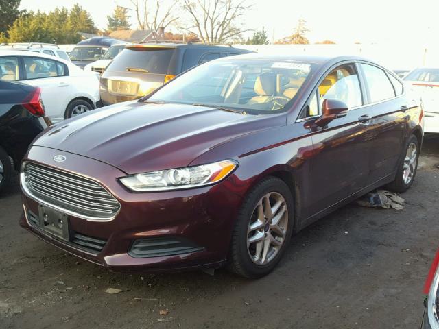 3FA6P0H76DR114202 - 2013 FORD FUSION SE RED photo 2