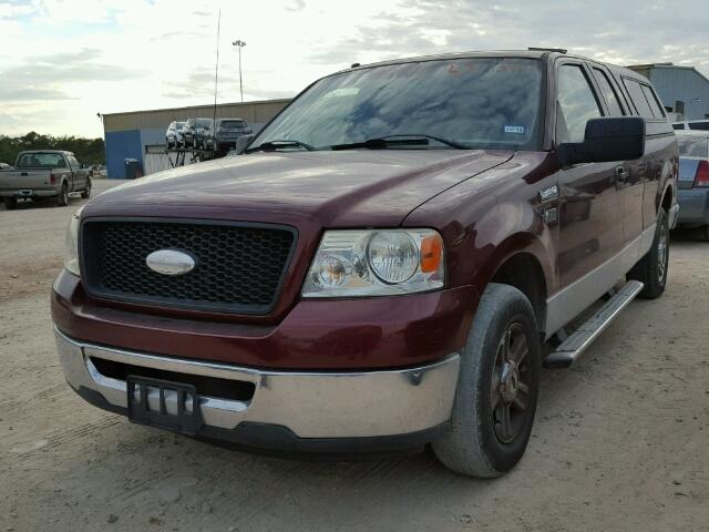 1FTRX12WX6NA10654 - 2006 FORD F150 MAROON photo 2