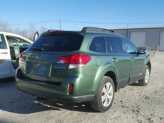 4S4BRCBC4C3248516 - 2012 SUBARU OUTBACK GREEN photo 4