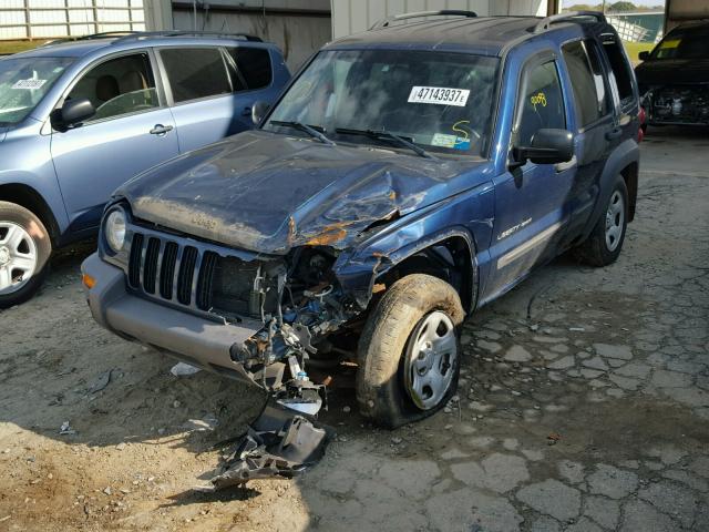 1J4GL48K63W658260 - 2003 JEEP LIBERTY SP BLUE photo 2