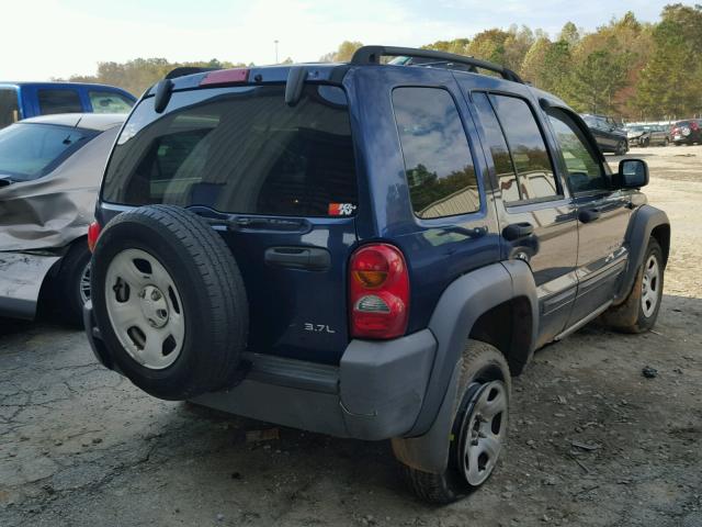 1J4GL48K63W658260 - 2003 JEEP LIBERTY SP BLUE photo 4