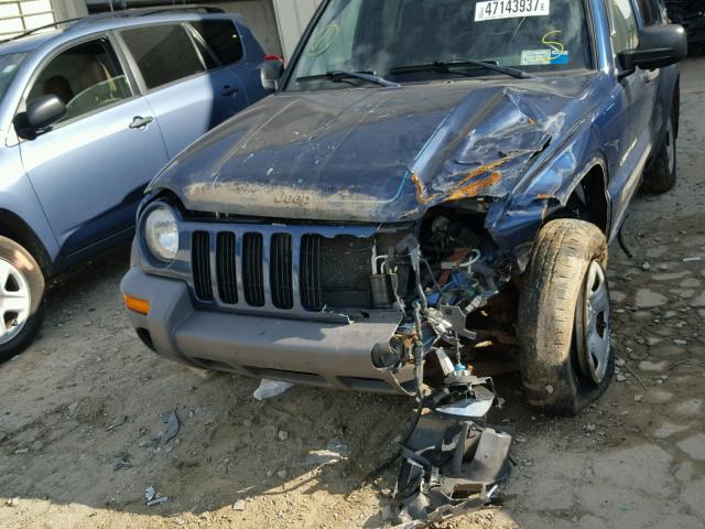 1J4GL48K63W658260 - 2003 JEEP LIBERTY SP BLUE photo 9