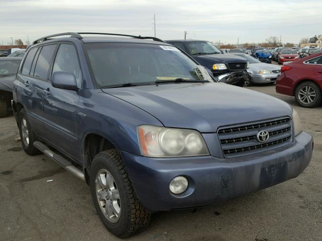 JTEHF21A910040109 - 2001 TOYOTA HIGHLANDER BLUE photo 1