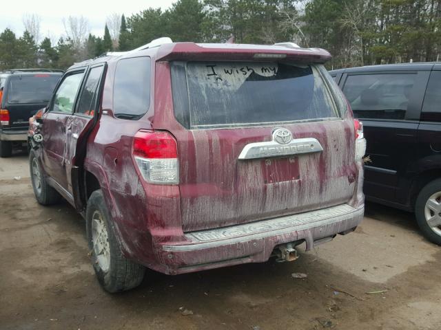 JTEBU5JR9B5036746 - 2011 TOYOTA 4RUNNER SR RED photo 3