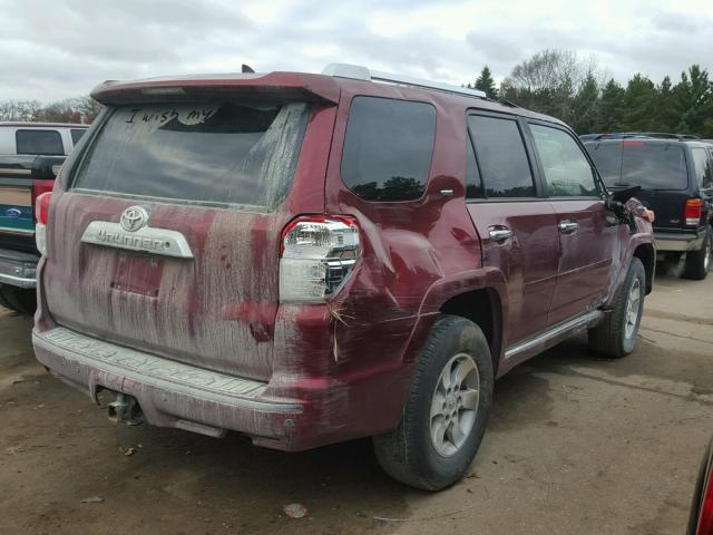 JTEBU5JR9B5036746 - 2011 TOYOTA 4RUNNER SR RED photo 4