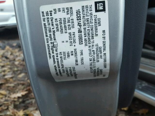 1GCES14P14B108053 - 2004 CHEVROLET SSR 银色 照片 10