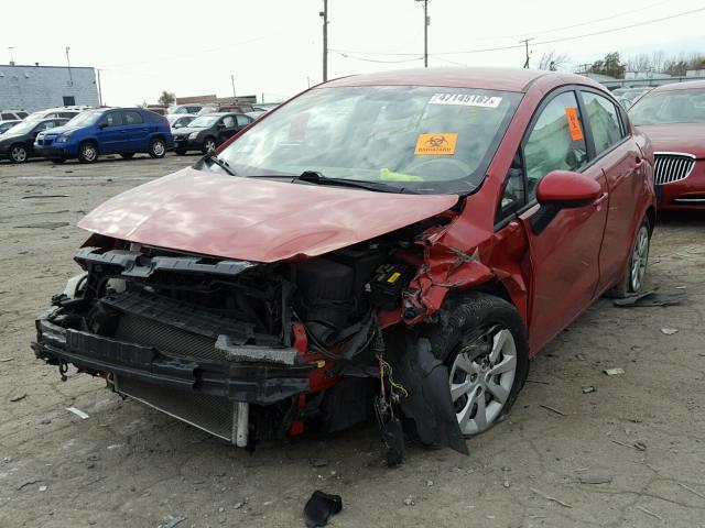 KNADM4A34D6306205 - 2013 KIA RIO LX RED photo 2