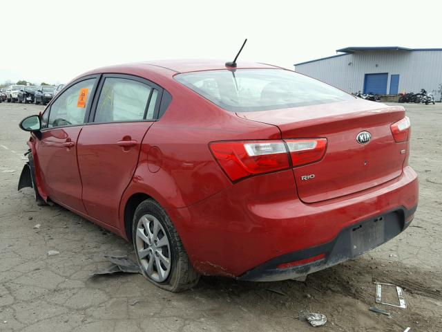 KNADM4A34D6306205 - 2013 KIA RIO LX RED photo 3