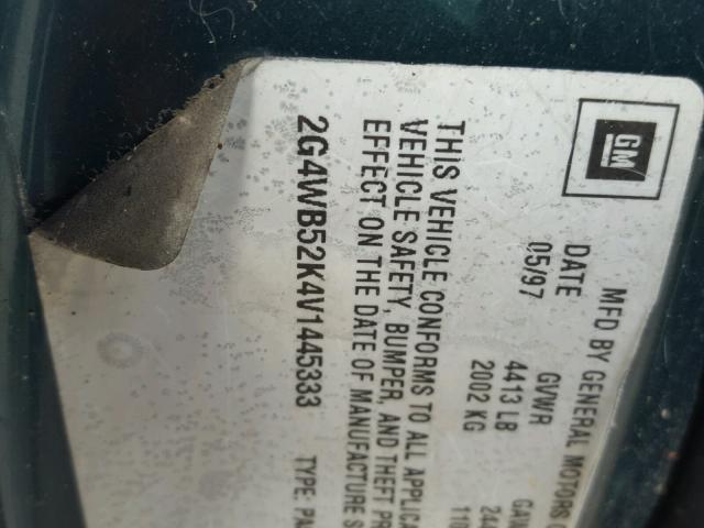 2G4WB52K4V1445333 - 1997 BUICK REGAL LS 绿色 照片 10