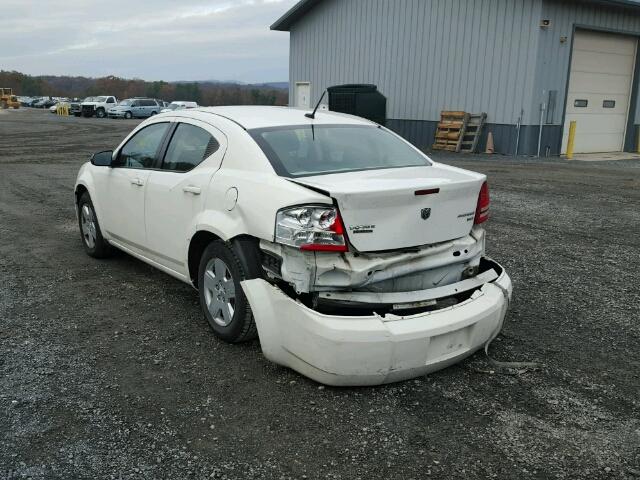 1B3CC4FB0AN221110 - 2010 DODGE AVENGER SX WHITE photo 3