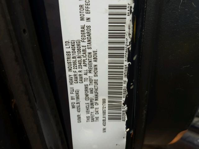 4S3BL616857217669 - 2005 SUBARU LEGACY 2.5 BLUE photo 10