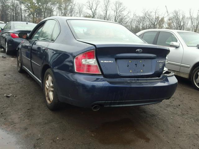 4S3BL616857217669 - 2005 SUBARU LEGACY 2.5 BLUE photo 3